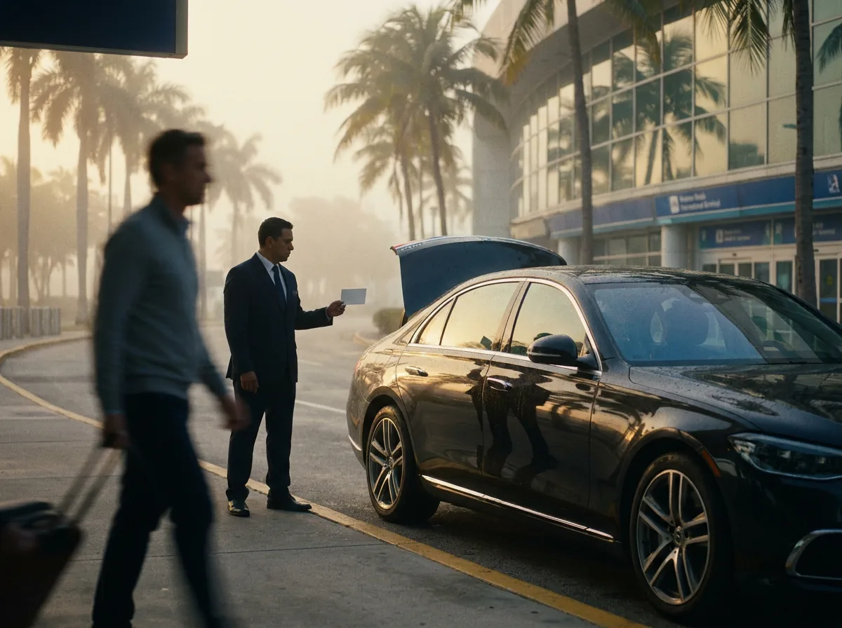 Chauffeur waiting at MIA arrivals